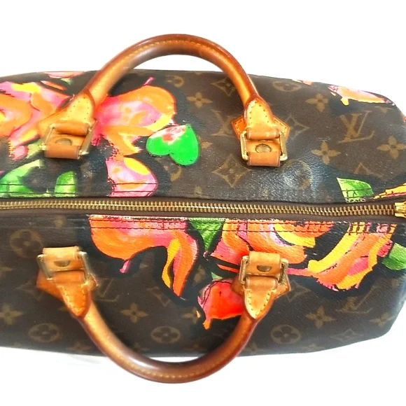 Louis Vuitton STEPHEN SPROUSE Monogram Neon ROSES Floral Ltd Ed Speedy 30 2008/9 - Picture 10 of 10